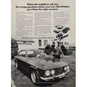 1974 Alfa Romeo 2000 GTV Berlina Spider Convertible Ad   Original 