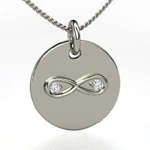 Infinite Love Pendant, Sterling Silver Necklace with Diamond