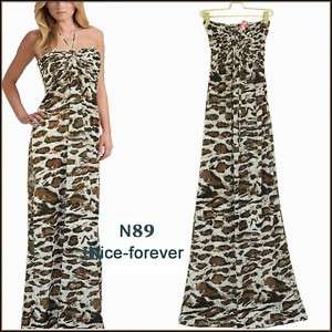 New open back halter coffee long maxi dress N89 SIZE S  