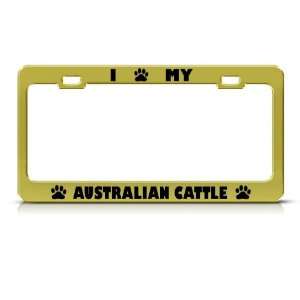  Australian Cattle Dog Gold Metal license plate frame Tag 