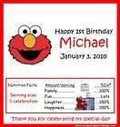ELMO WORLD PERSONALIZED BIRTHDAY PARTY CANDY WRAPPERS