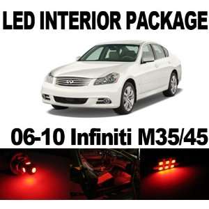 Infiniti M35 M45 2006 2010 RED 12 x SMD LED Interior Bulb Package 