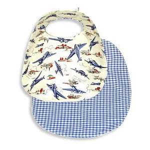  Reversible Baby Bib   Vintage Airplanes Baby