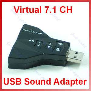   Virtual 7.1 CH Channel USB 2.0 3D Audio Sound Card Adapter Mic Speaker