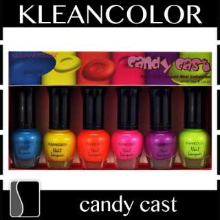 Klean Color Candy Cast Neon Nail Lacquer Mini Collection Clean .17 oz 