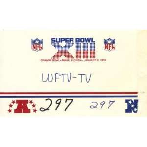  Super Bowl Xiii Press Pass Credential Steelers Cowboys 