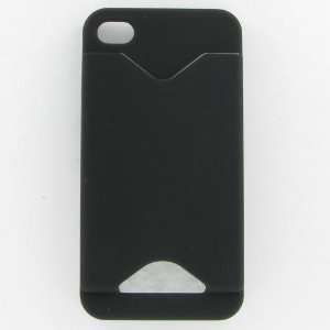   /4S Black Rubber Protective Case w/ Credit Card Holder Electronics