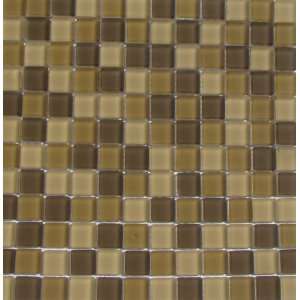   Tile, 1 by 1 Inch Tile on a 12 by 12 Inch Mosaic Mesh, Desert Matte