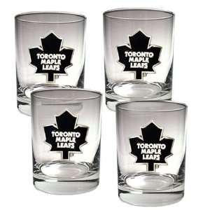  Toronto Maple Leafs NHL 4pc Rocks Glass Set   Primary Logo 