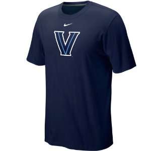   Villanova Wildcats Classic Logo T shirt   Navy Blue (Large) Sports