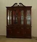 ETHAN ALLEN 18TH CENTURY BANDED MAHOGANY CHIPPENDALE CABINET 