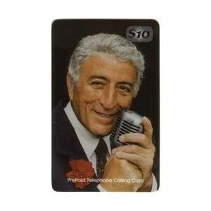   10. Tony Bennett Closeup Photo With Flower In Lapel & Microphone