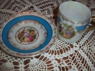 Vintage Royal Sealy China Victorian Footed Teacup & Saucer  