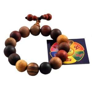 Tibetan Wood 12mm Elastic Cord Yoga Meditation Prayer Beads Wrist Mala 