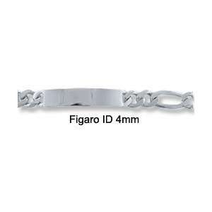    5mm Sterling Silver Figaro Link Mens ID Bracelet, 8IN Jewelry