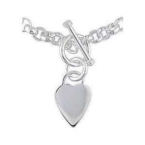  Lifestyled Sterling Silver Heart Toggle Bracelet 