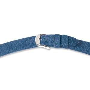  16mm Blue Genuine Stingray Silver tone Buckle Watch Band 