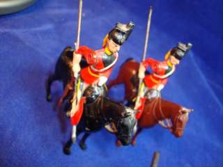 VINTAGE BRITAINS TOY LEAD MOUNTED SOLDIERS HORSES JOINTED ARMS 