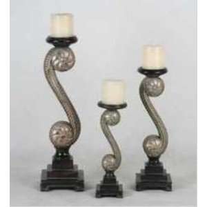 3Pc Swirl Candle Holders 