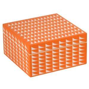   Fab Orange Medium Square Lacquer Jewelry Box By Wolf Designs 282339