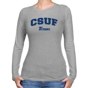 NCAA Cal State Fullerton Titans Ladies Ash Logo Arch Long Sleeve Slim 