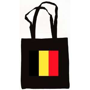 Belgium Flag Tote Bag Black
