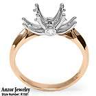14k Solid Two Tone Gold Diamond Engagement Setting Ring 3.50 Grams 