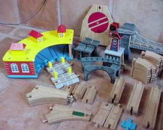 56 pc Lot Thomas and Geoffry Train Buildings Tracks Wood  