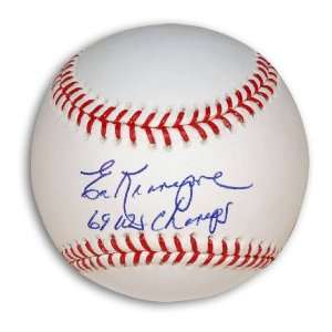 Ed Kranepool Signed Baseball   with 69 WS Champs Inscription  