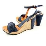 Fashion Ladies Casual Wedge Sandal Shoes All Size Navy  