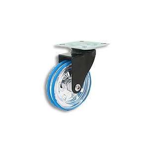 Cool Casters   Acrylic Modern Caster, Clear with Blue Rings, Black 