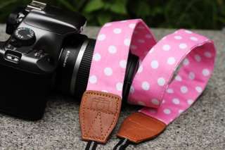 Vintage Polka Dot Fabric Camera Strap Neck strap for DSLR Camera 6 