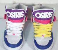 Osiris NYC 83 Slim Girls Skate Shoes (White/Neon Pink,Purple,Yellow 