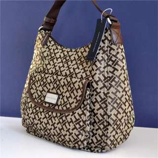 Tommy Hilfiger Brown Logo Handbag Tote Purse Satchel Bag 884924748510 
