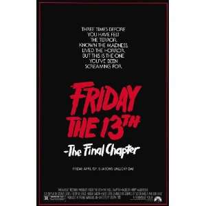  Friday the 13th Part 4   The Final Chapter   Movie Poster 