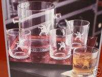 NEW NIB Gorham glasses Ice Bucket Tray HOLIDAY REINDEER  