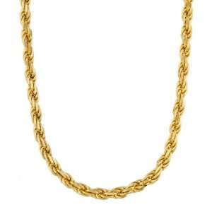   Gold 14k Gold over Sterling Silver 22 inch Rope Chain (3 mm) Jewelry