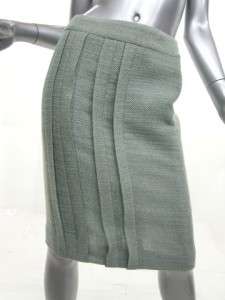 CHANEL BOUTIQUE Sea Foam Green Boucle Skirt Suit S/M  