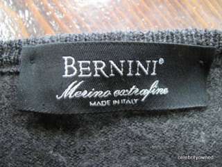 Bernini Dark Gray Long Sleeve V Neck Sweater XL  
