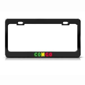 Congo Flag Country Metal license plate frame Tag Holder
