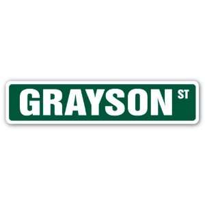  GRAYSON Street Sign name kids childrens room door bedroom 