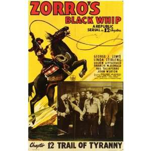  Zorros Black Whip Movie Poster (11 x 17 Inches   28cm x 