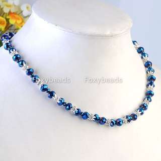 Pick Style/Color Glass Clear Crystal Cap Necklace Bracelet Earring 