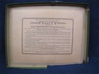 Vintage 1939 Parker Brothers Pegity Wood Peg Game  