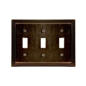   Bronze   Step Design Triple Toggle Switch Wall Plate