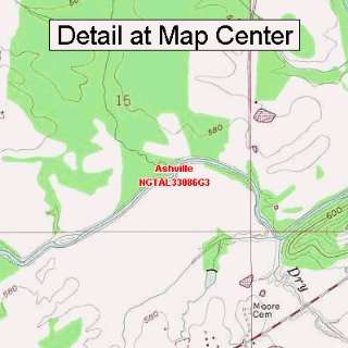   Topographic Quadrangle Map   Ashville, Alabama (Folded/Waterproof