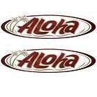    03 ALOHA 37 3/4IN METALLIC CRANBERRY / GOLDENROD BOAT DECAL (PAIR