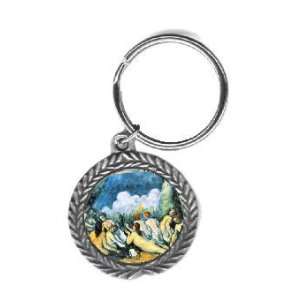  Large Bathers By Paul Cezanne Pewter Key Chain Office 