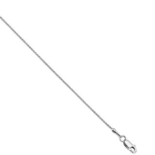 Solid Round Wheat Chain Necklace 10K White Gold 1.0mm  
