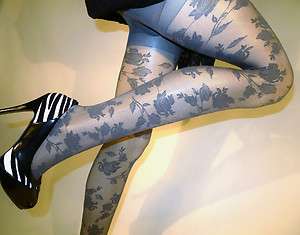Lace Poet GRAY Rose Pattern Pantyhose/Tights/Leg Warmer  